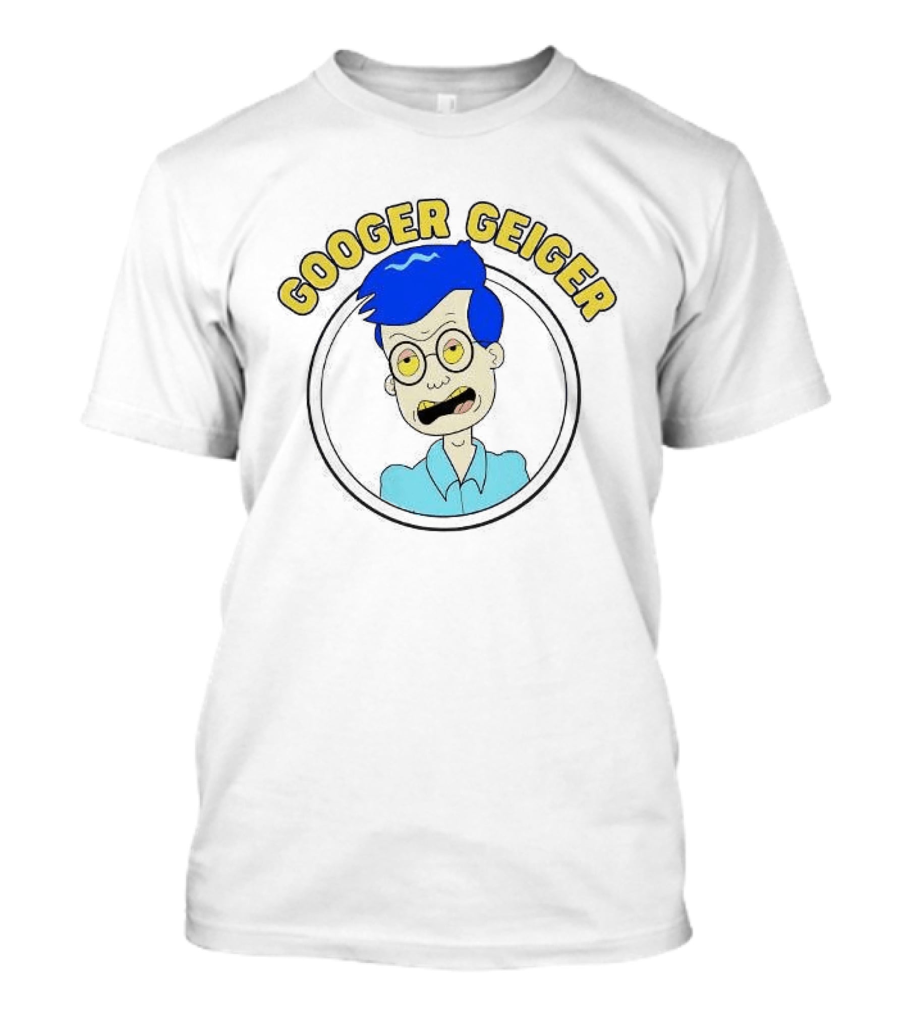 Mission Hill Googer Geiger Character Blue Hair Glasses T-Shirt