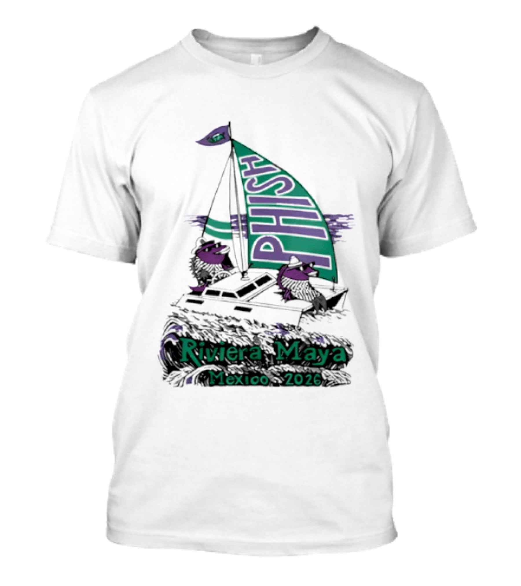 Phish Riviera Maya Mexico 2026 Sailboat Dolphins T-Shirt