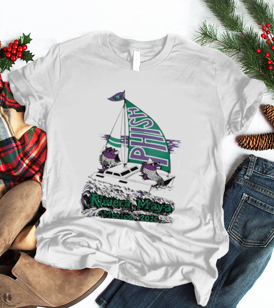 Phish Riviera Maya Mexico 2026 Sailboat Dolphins T-Shirt
