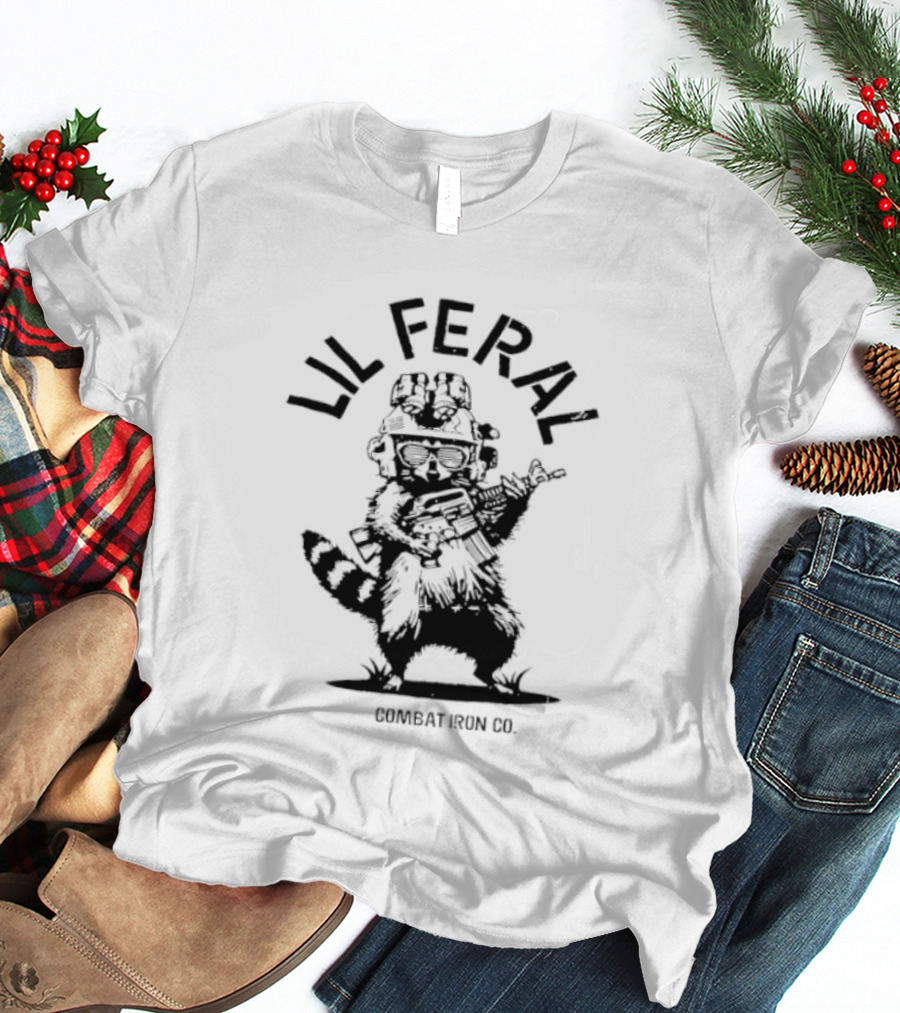 Lil Feral Combat Iron Raccoon Street Rat Society T-Shirt