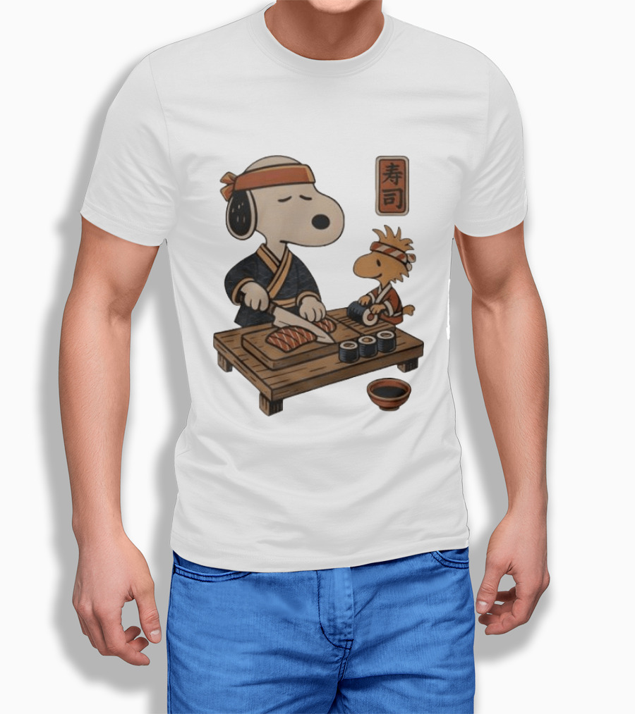 Snoopy Woodstock Sushi Chef Japan Food Sushi T-Shirt