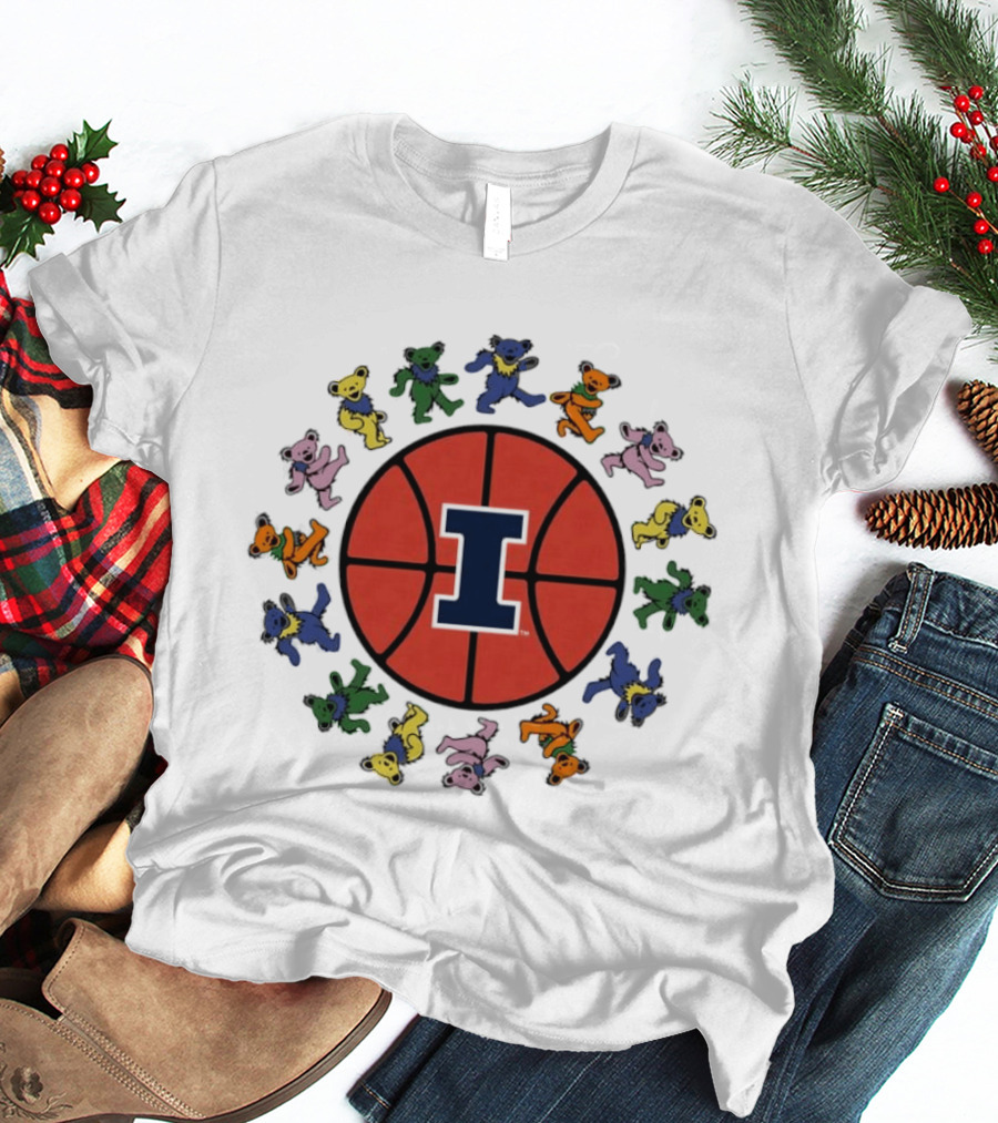 University Of Illinois Grateful Dead Bears Basketball T-Shirt
