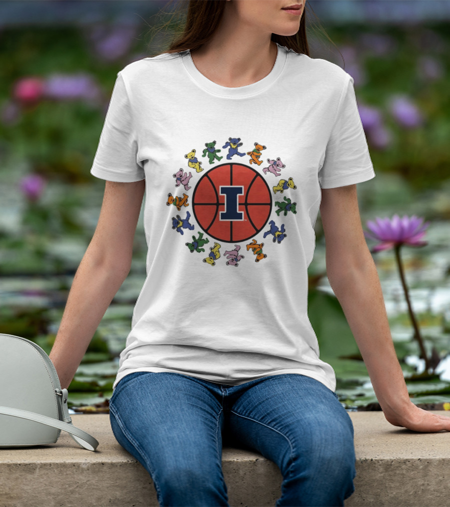 University Of Illinois Grateful Dead Bears Basketball T-Shirt
