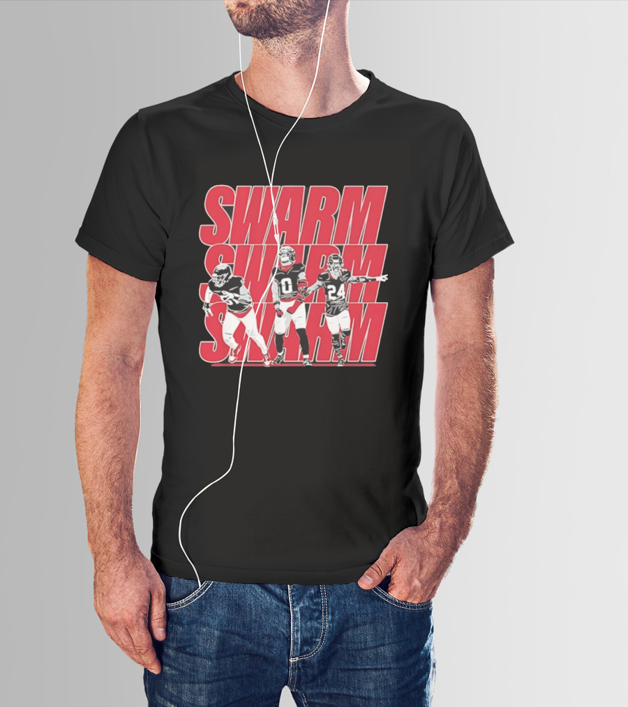 Houston Texans Swarm Swarm Swarm Derek Stingley Jr Football T-Shirt