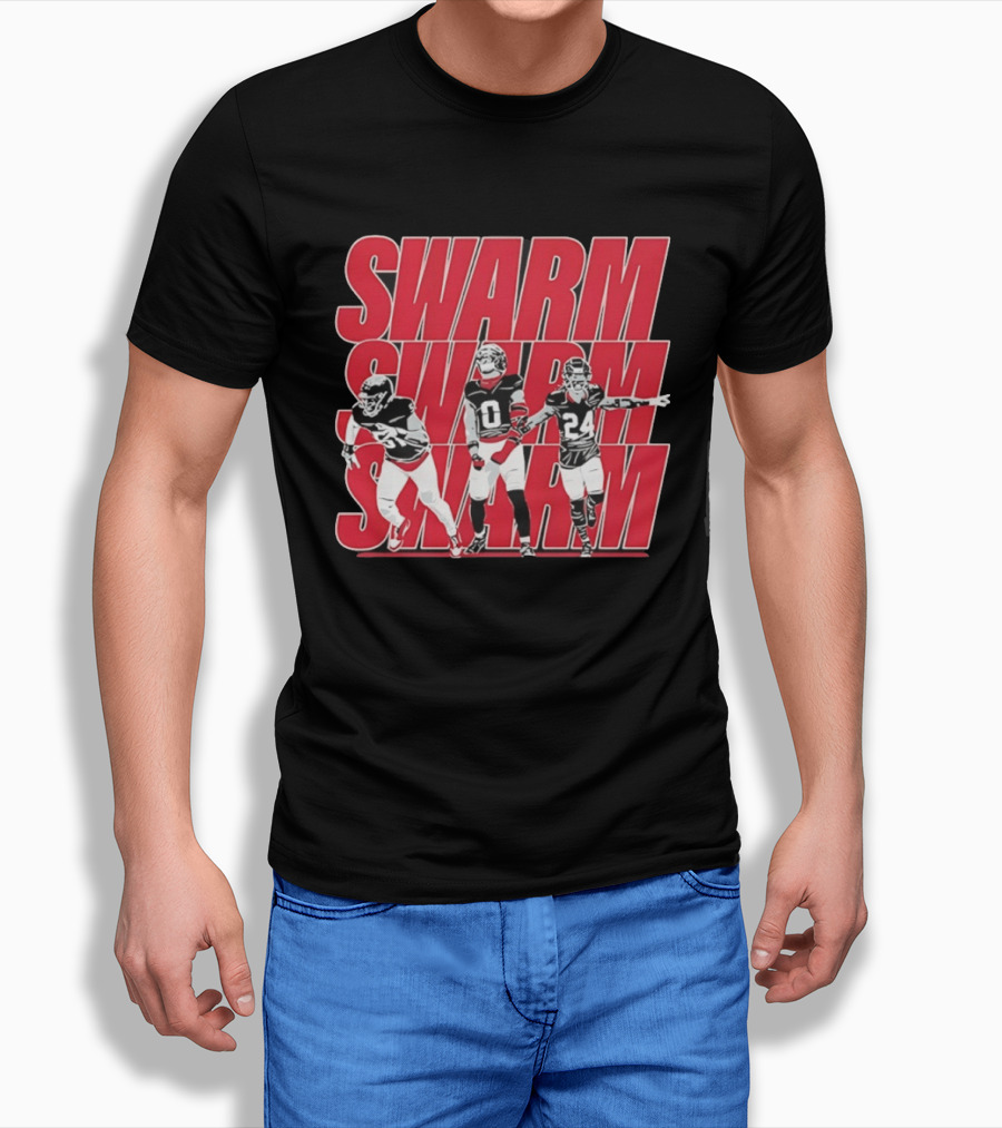 Houston Texans Swarm Swarm Swarm Derek Stingley Jr Football T-Shirt