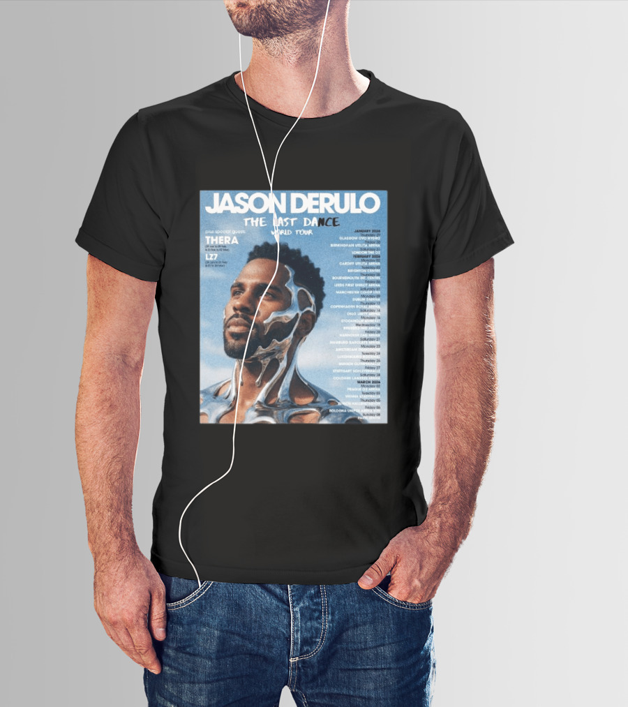 Jason Derulo The Last Dance World Tour 2026 Schedule Tour Dates T-Shirt