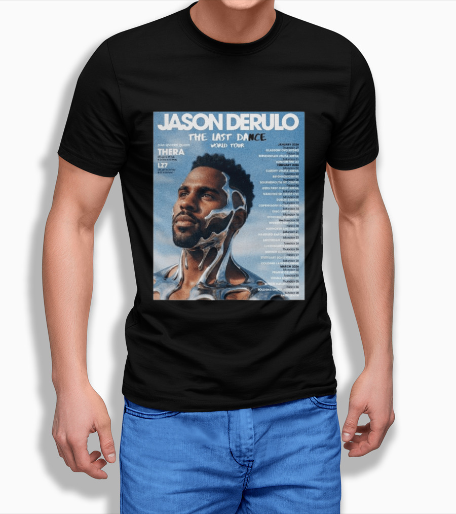 Jason Derulo The Last Dance World Tour 2026 Schedule Tour Dates T-Shirt