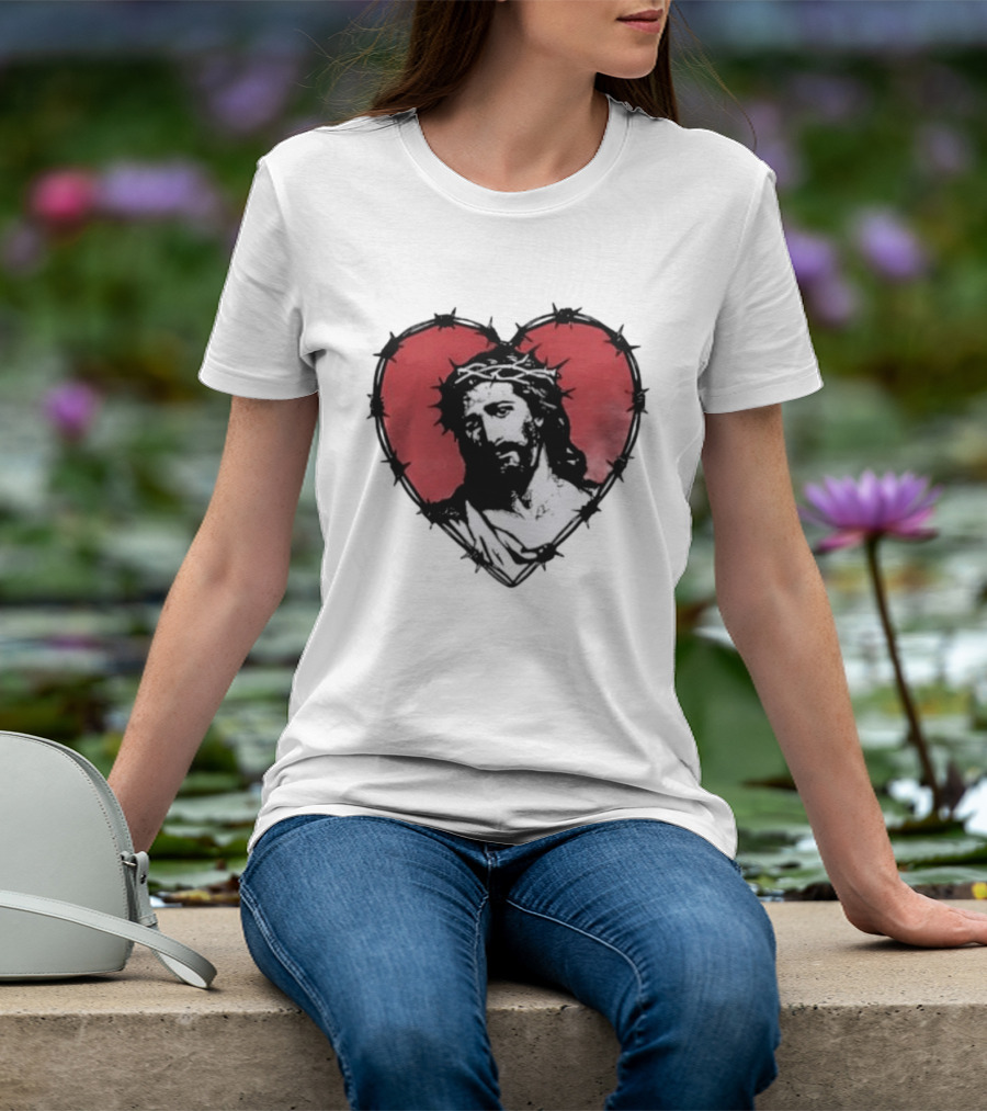 Jesus Crown Of Thorns Heart T-Shirt