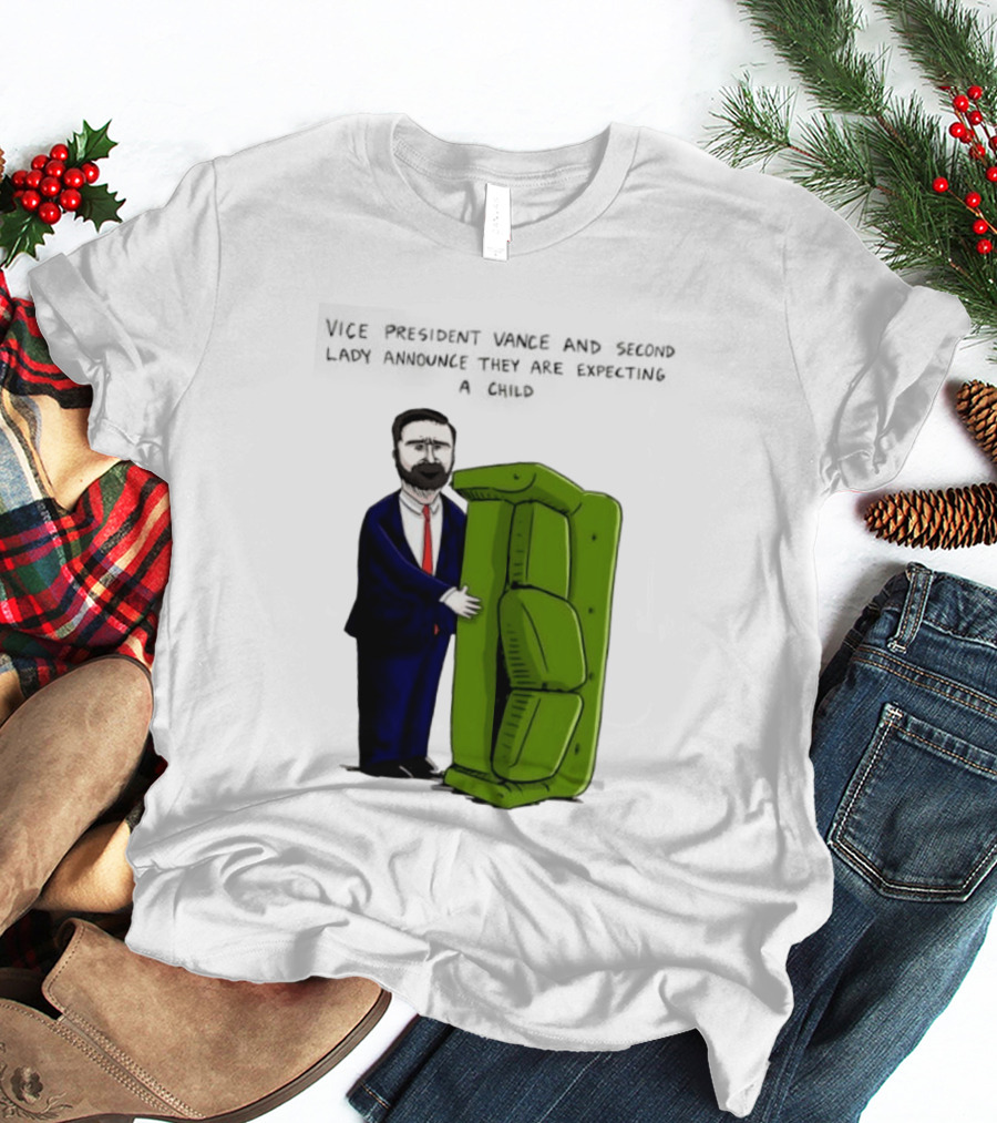 Vice President Vance And Second Lady Expecting Child Iconic Couch Scene T-Shirt