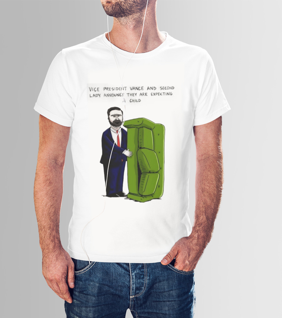 Vice President Vance And Second Lady Expecting Child Iconic Couch Scene T-Shirt