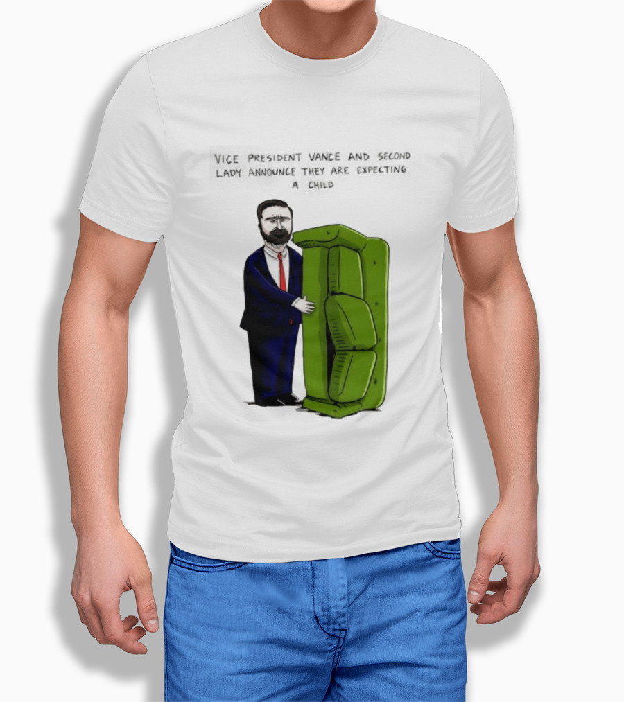 Vice President Vance And Second Lady Expecting Child Iconic Couch Scene T-Shirt
