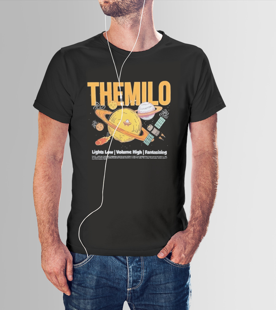 The Milo Space Planets Lights Low Volume High Fantasizing T-Shirt