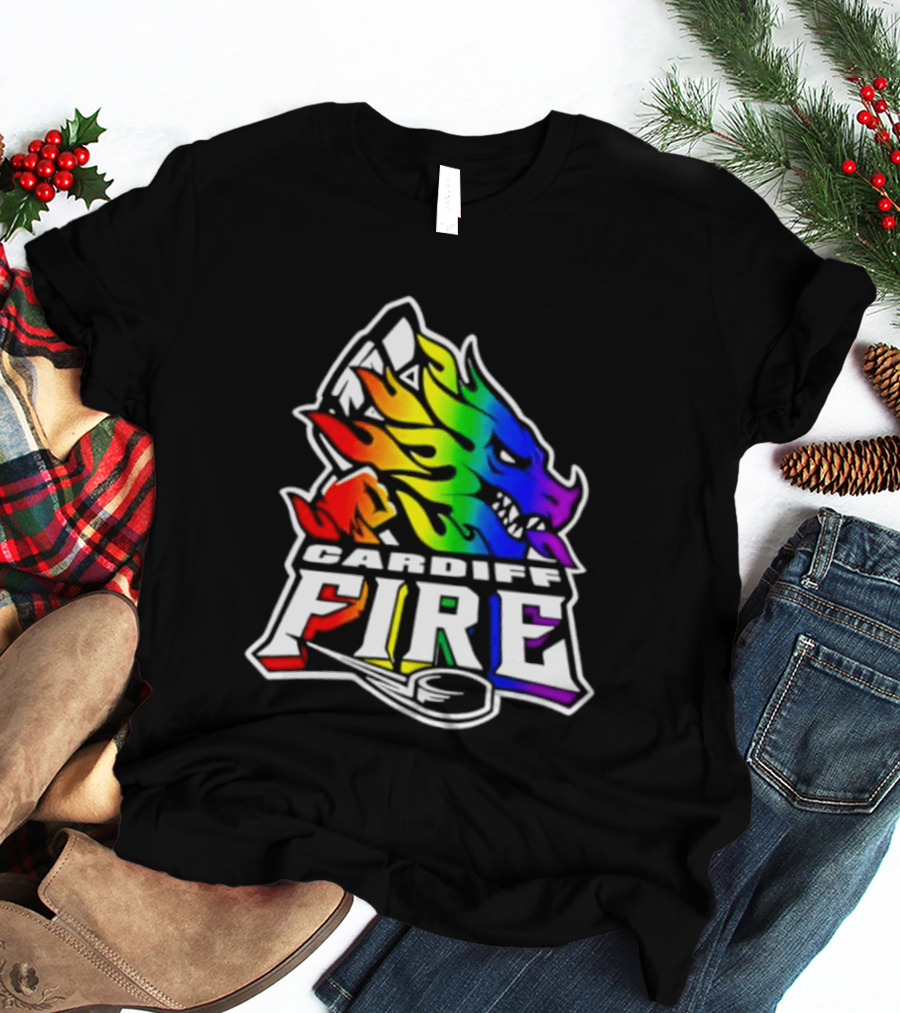Cardiff Fire Pride Rainbow Hockey T-Shirt