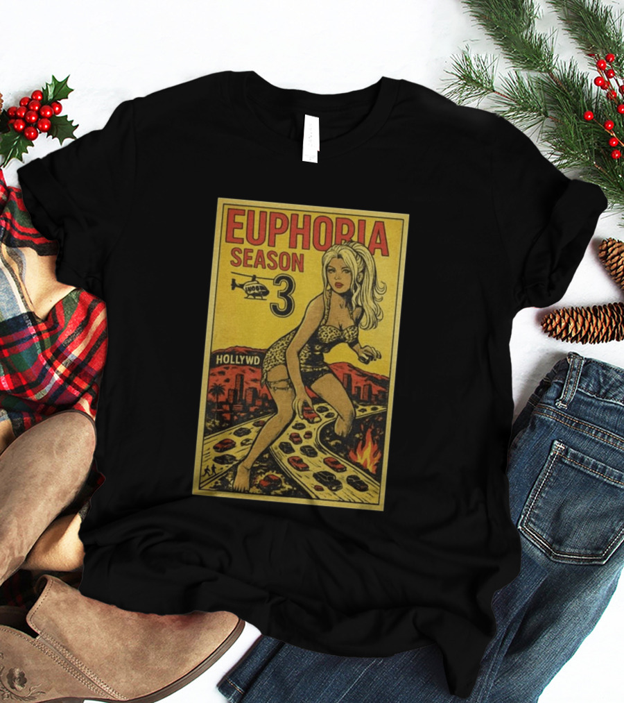Euphoria Season 3 Hollywood Giant Woman Retro Comic T-Shirt