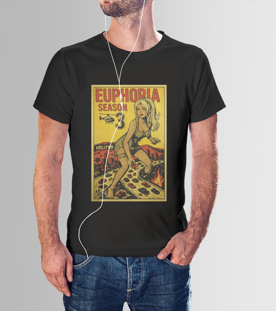 Euphoria Season 3 Hollywood Giant Woman Retro Comic T-Shirt