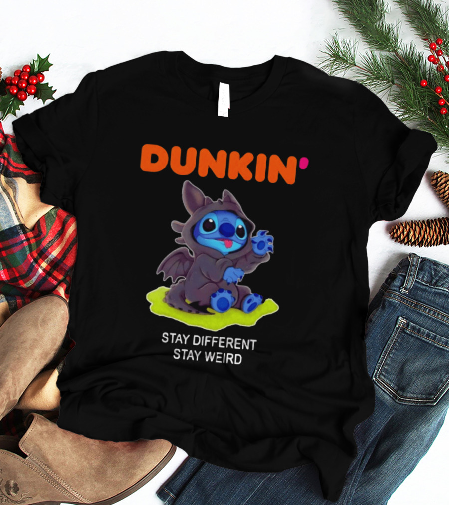 Dunkin' Toothless Stitch Stay Different Stay Weird T-Shirt