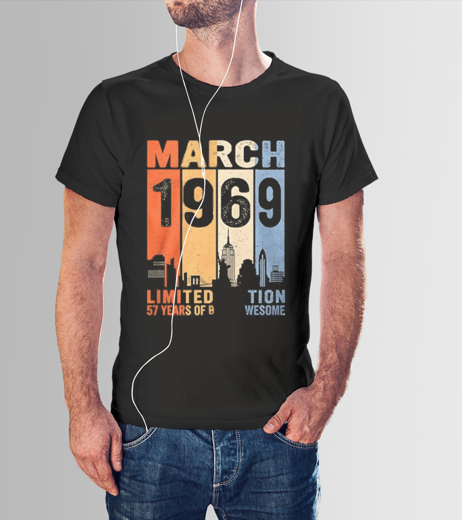 March 1969 Limited Edition 54 Years Of Being Awesome City T-Shirt