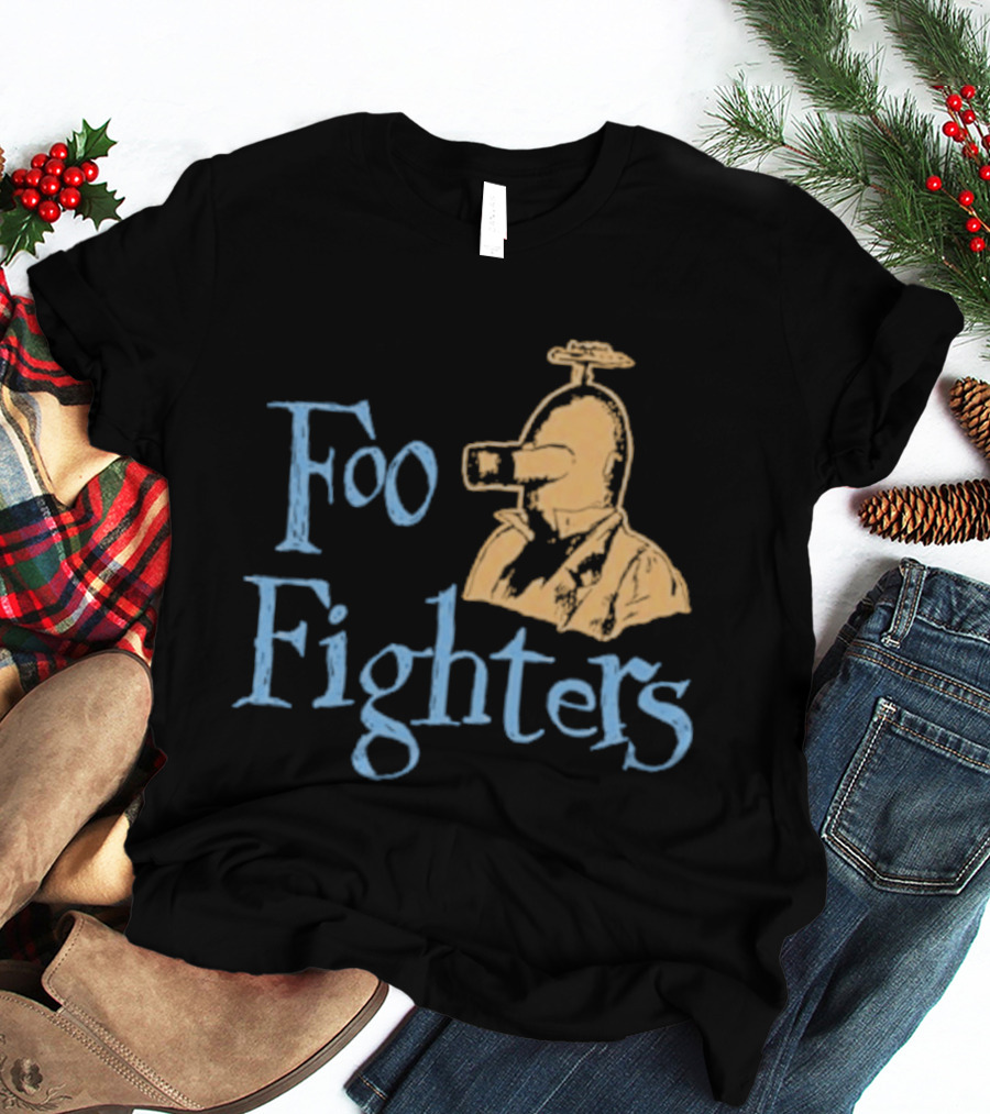 Foo Fighters Retro Pilot Helmet Sketch T-Shirt