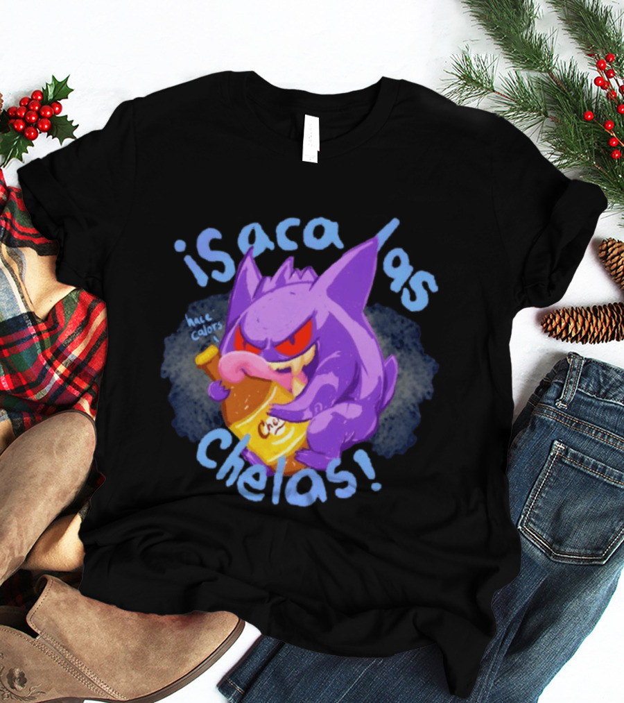 Gengar Pokémon Isaca Las Chelas Beer Mac Calors T-Shirt