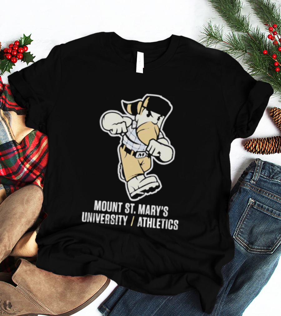 Mount St. Mary's University Athletics Sports Mascot Fight Pose T-Shirt