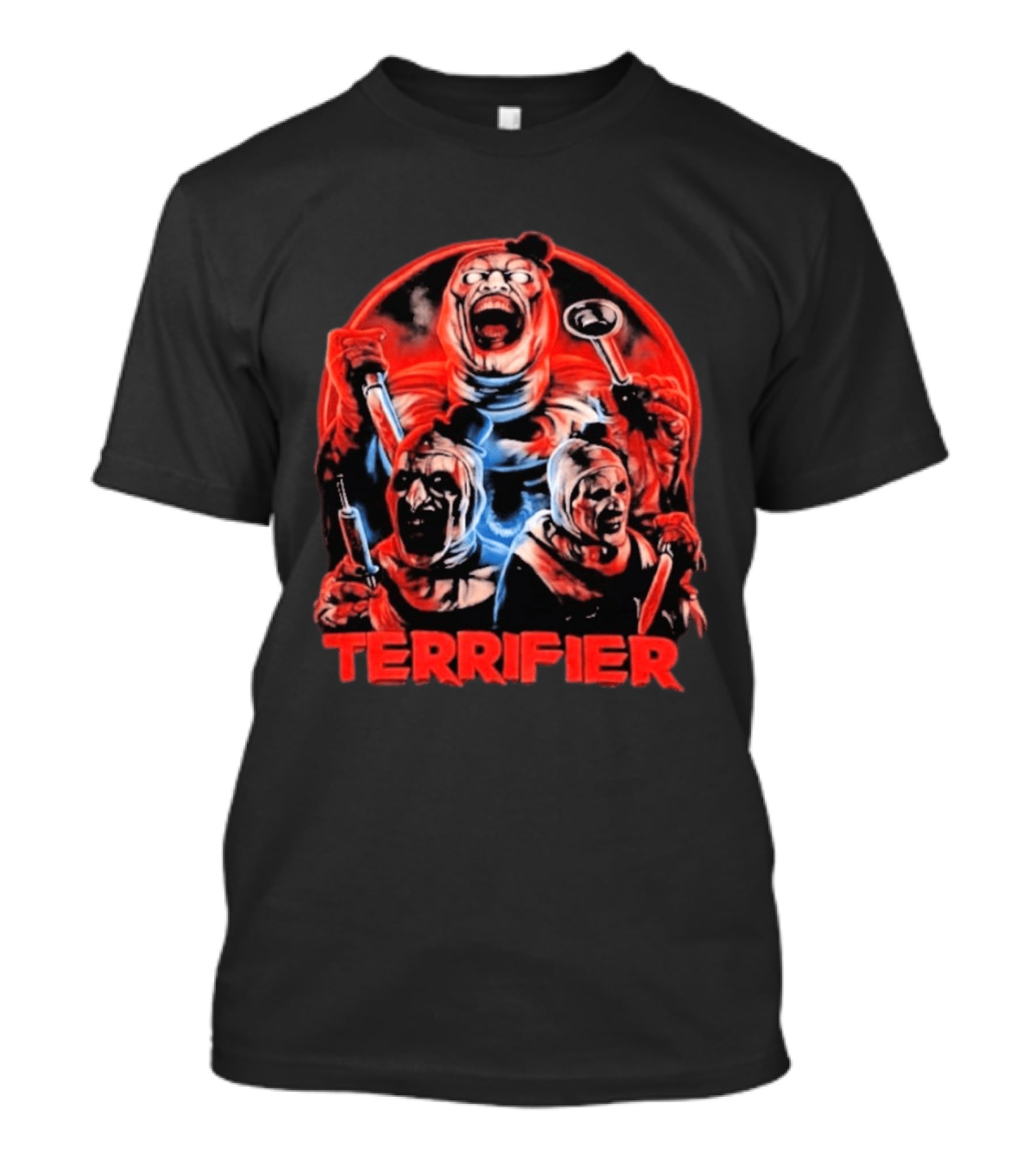 Terrifier Horror Movie Villains Red And Blue T-Shirt