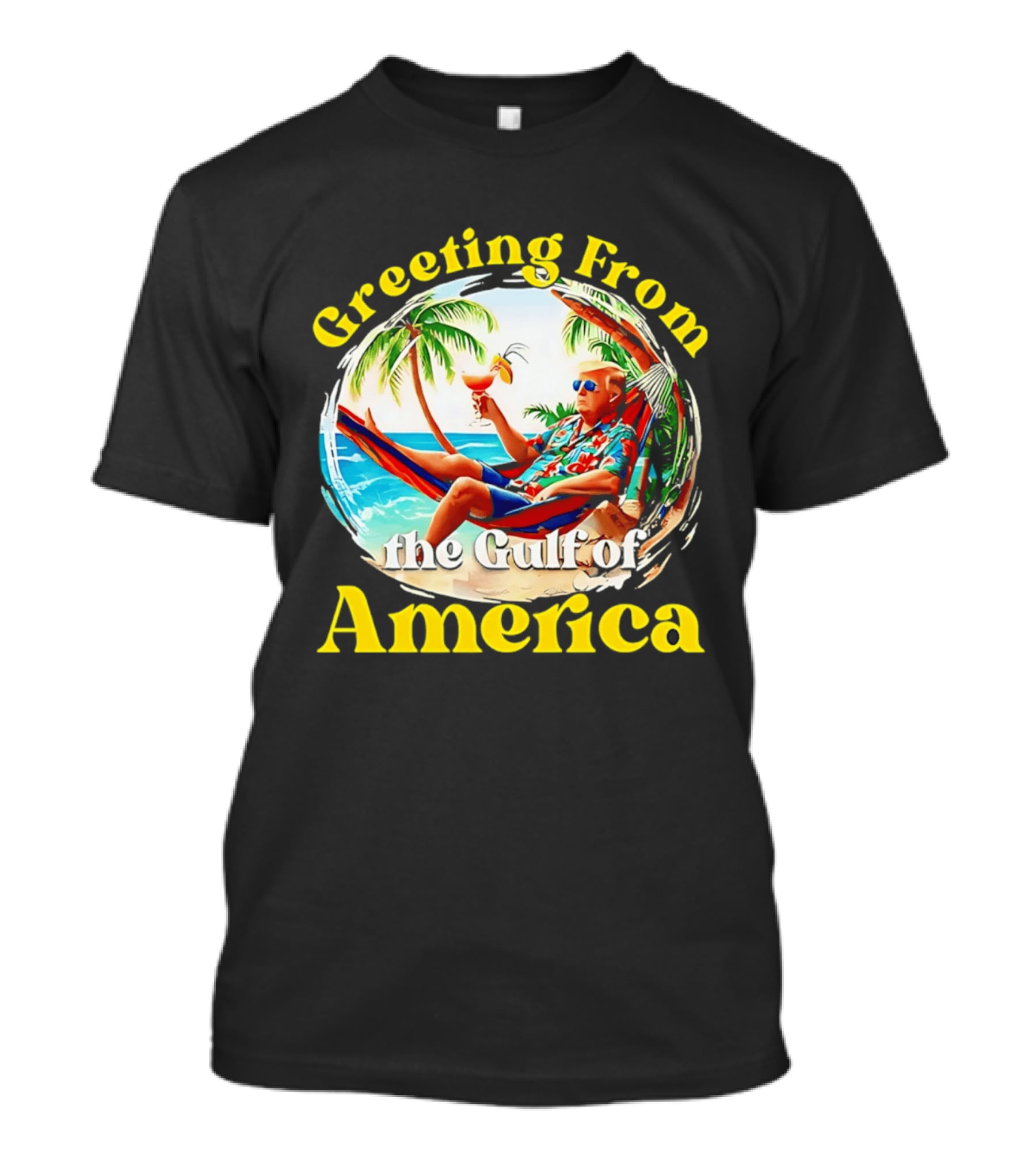 Greeting From The Gulf Of America Tropical Beach Scene T-Shirt