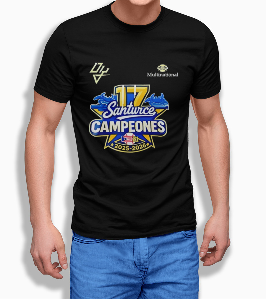 Santurce Campeones 2023 2026 LBPRC 17 Multinational T-Shirt