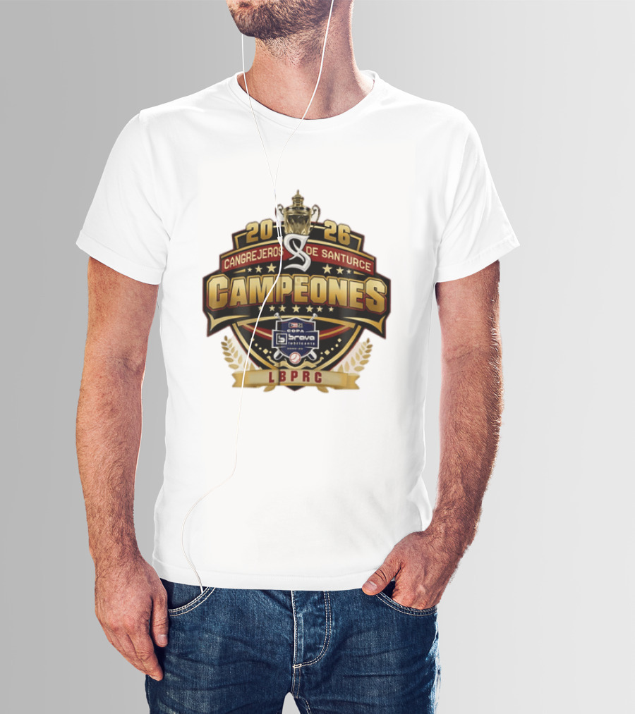 Cangrejeros De Santurce 2026 Campeones Celebrate LBPRC Trophy Baseball T-Shirt