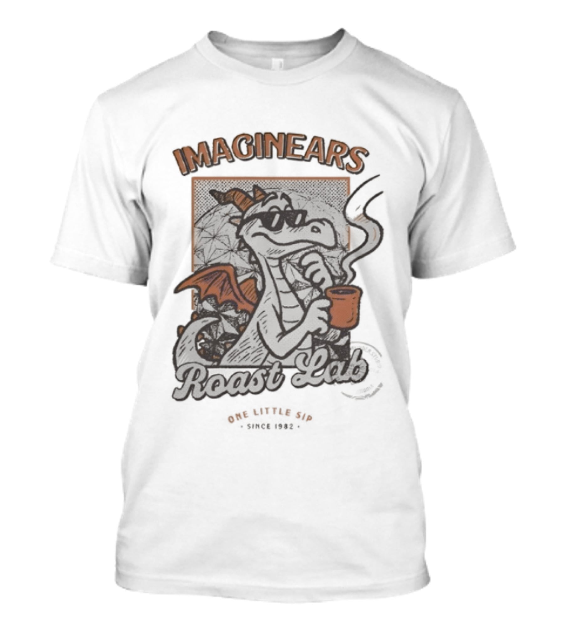 Imaginears Roast Lab One Little Sip Since 1982 Dragon Wings And Coffee Cup T-Shirt