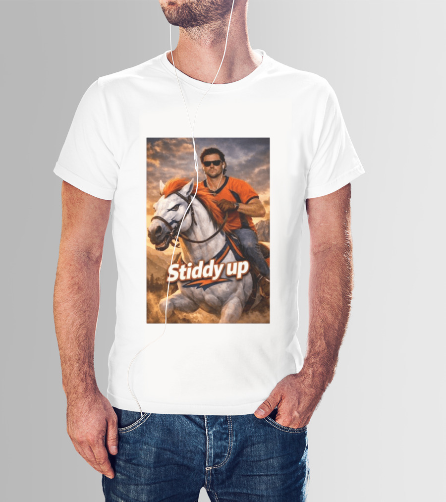 Jarrett Stidham Stiddy Up Horseback Adventure Denver Broncos Fans T-Shirt