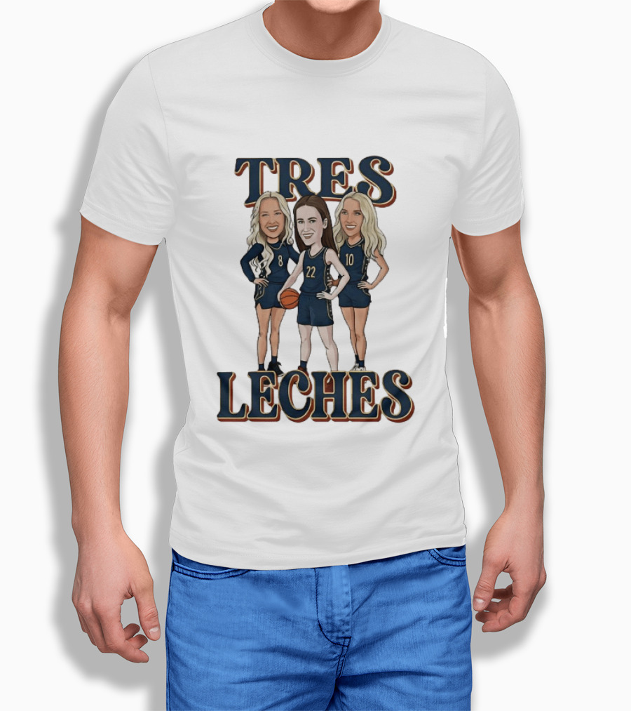 Tres Leches Caitlin Clark Kristy Wallace Kelsey Mitchell Indiana Fever WNBA T-Shirt
