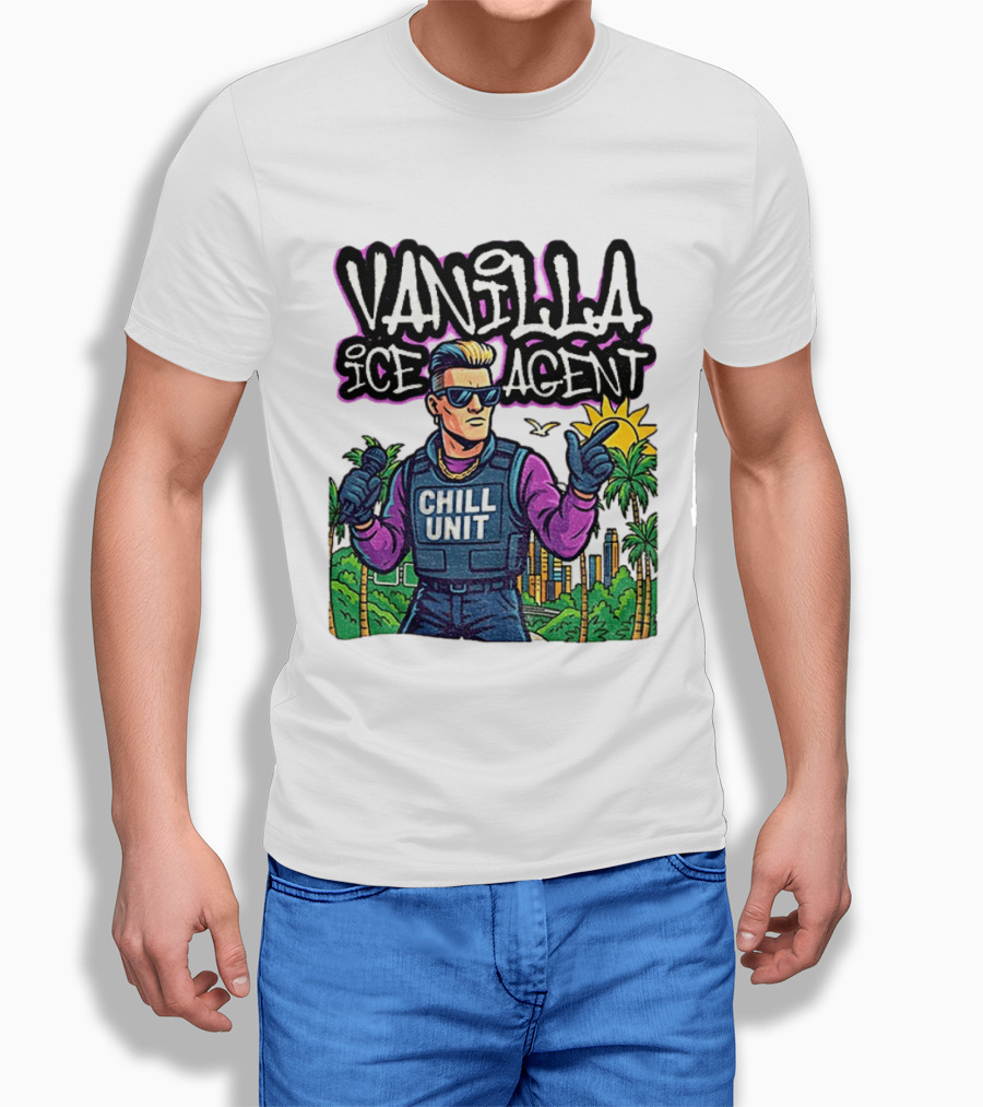 Vanilla Ice Agent Chill Unit Retro Pop Culture Meme T-Shirt