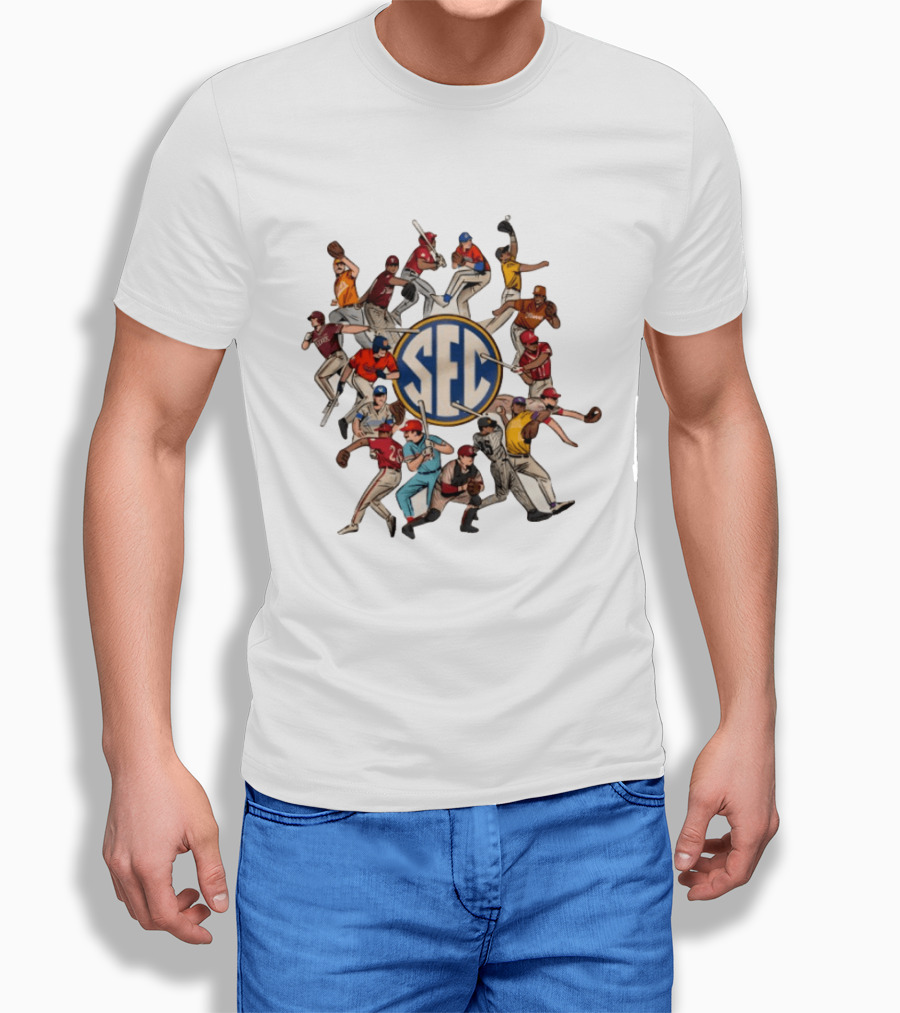 SEC Schools Baseball Players Ole Miss Around The SEC T-Shirt