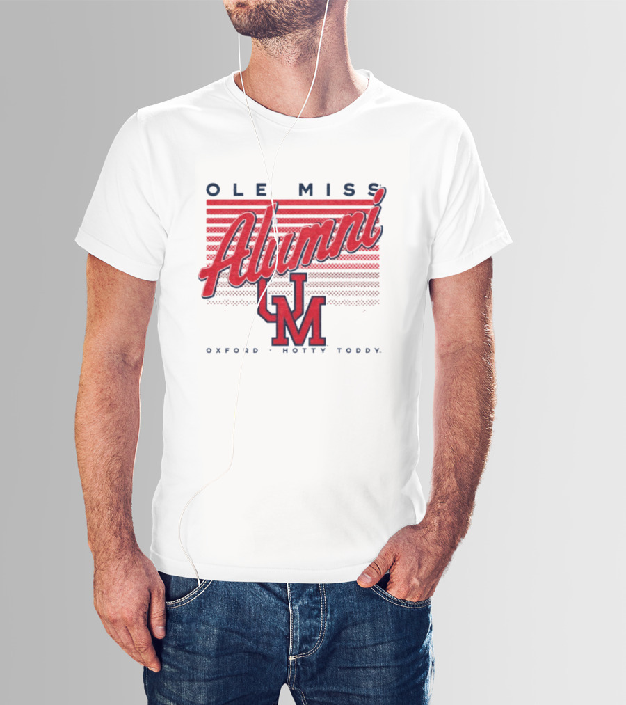 Ole Miss Alumni UM Oxford Hotty Toddy Stripes T-Shirt