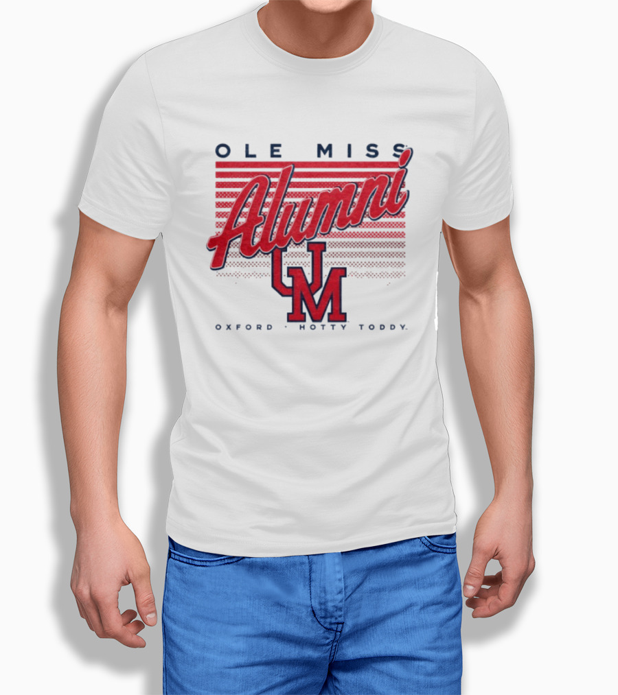 Ole Miss Alumni UM Oxford Hotty Toddy Stripes T-Shirt