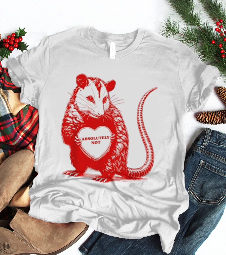 Absolutely Not Valentine Opossum Heart T-Shirt