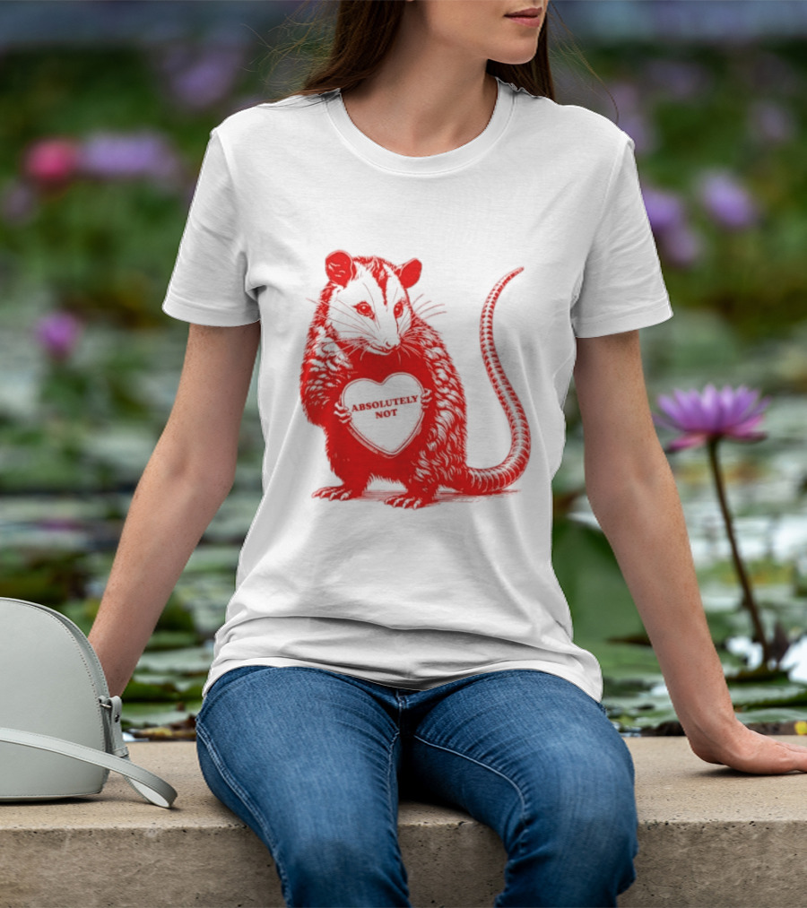 Absolutely Not Valentine Opossum Heart T-Shirt