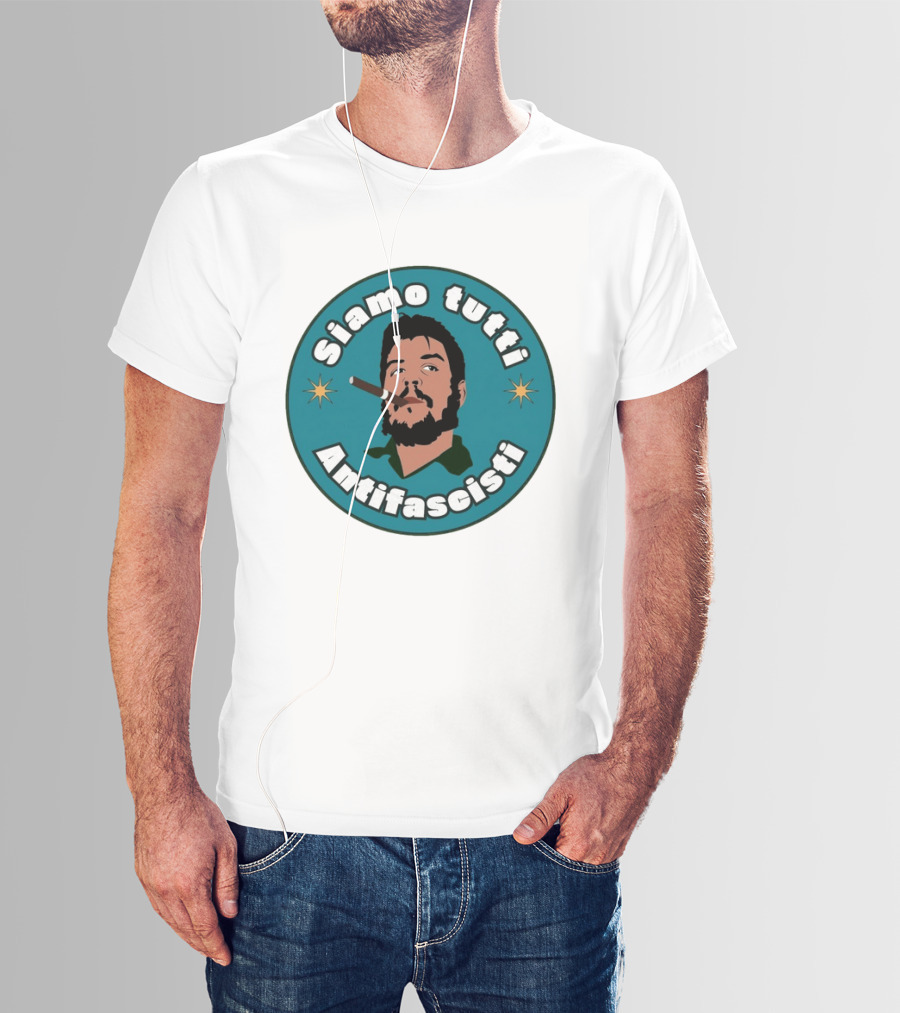 Siamo Tutti Antifascisti Portrait With Cigar And Stars T-Shirt