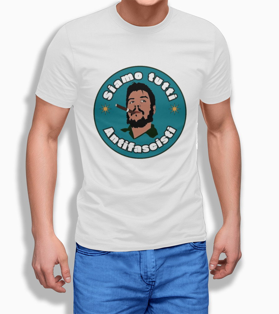 Siamo Tutti Antifascisti Portrait With Cigar And Stars T-Shirt