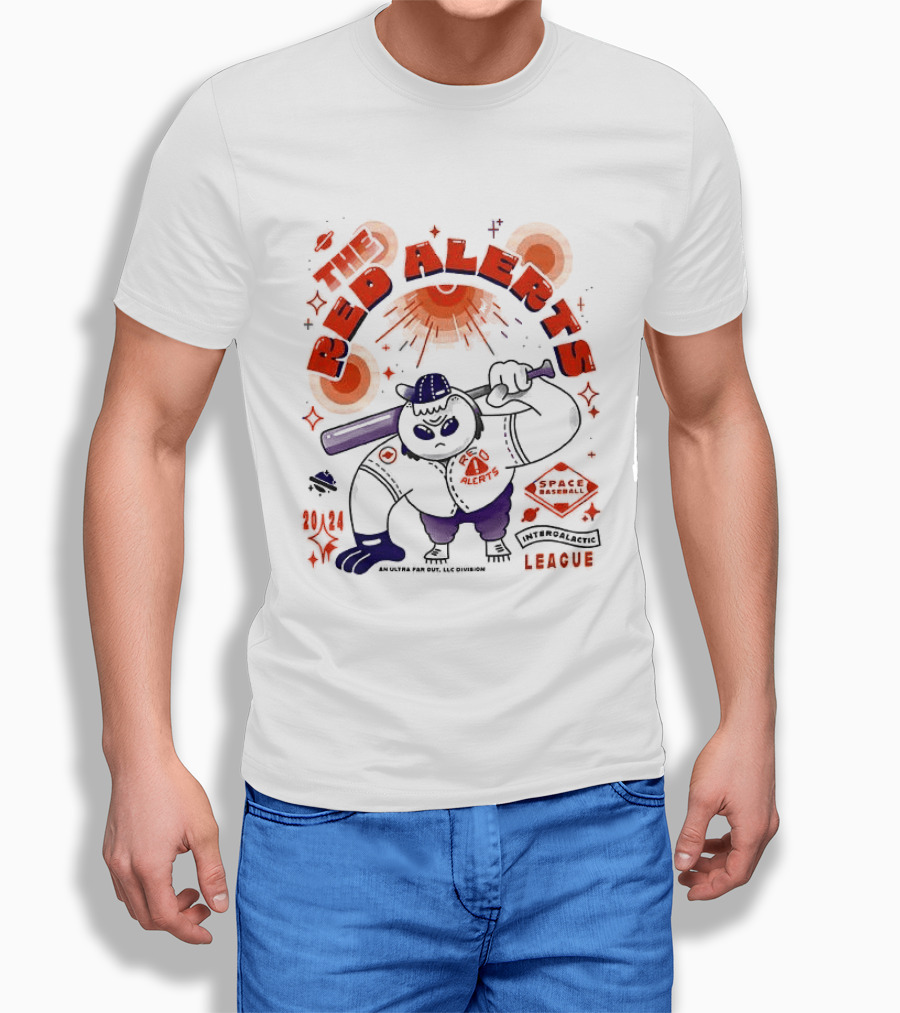 Space Cowbear League Red Alerts Team Fan T-Shirt