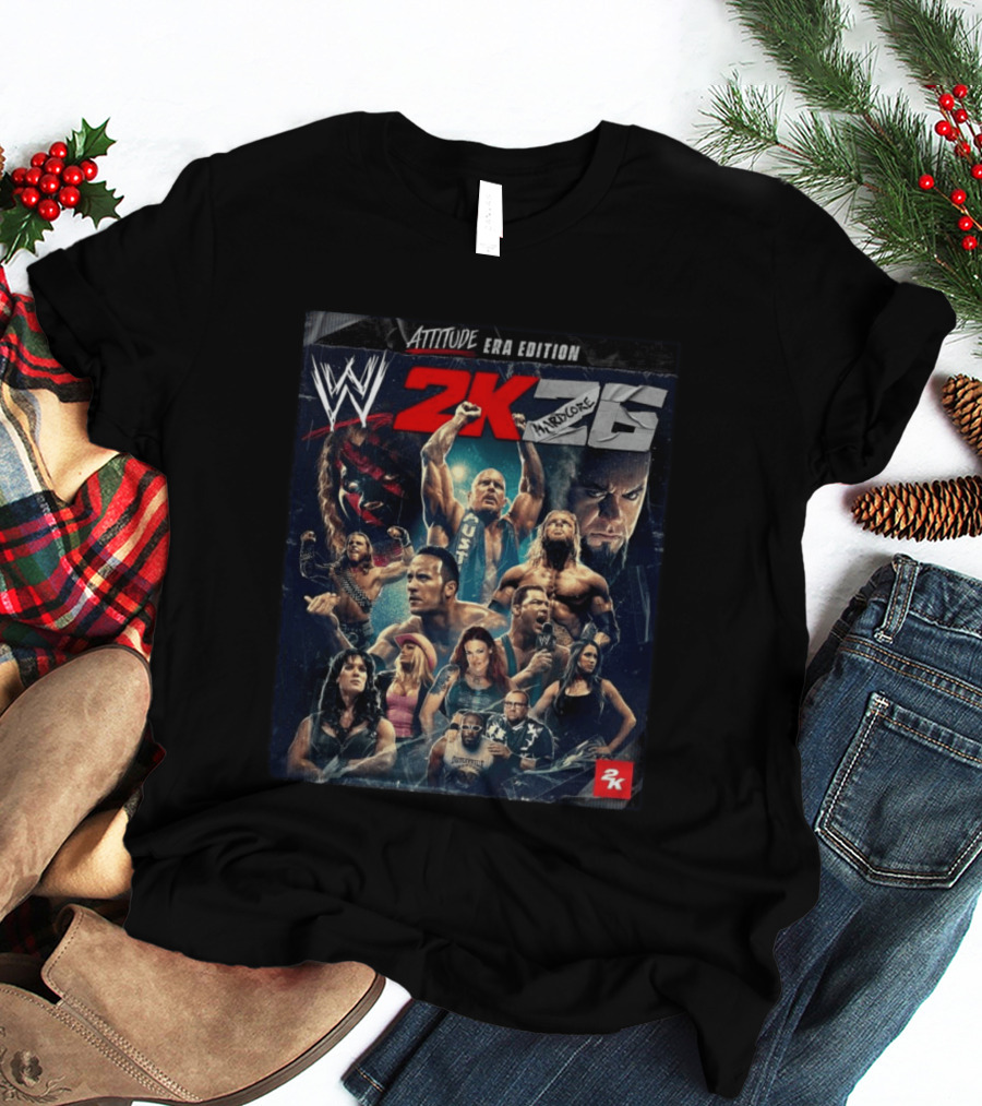 WWE 2K26 Attitude Era Edition Featuring Iconic Legends T-Shirt