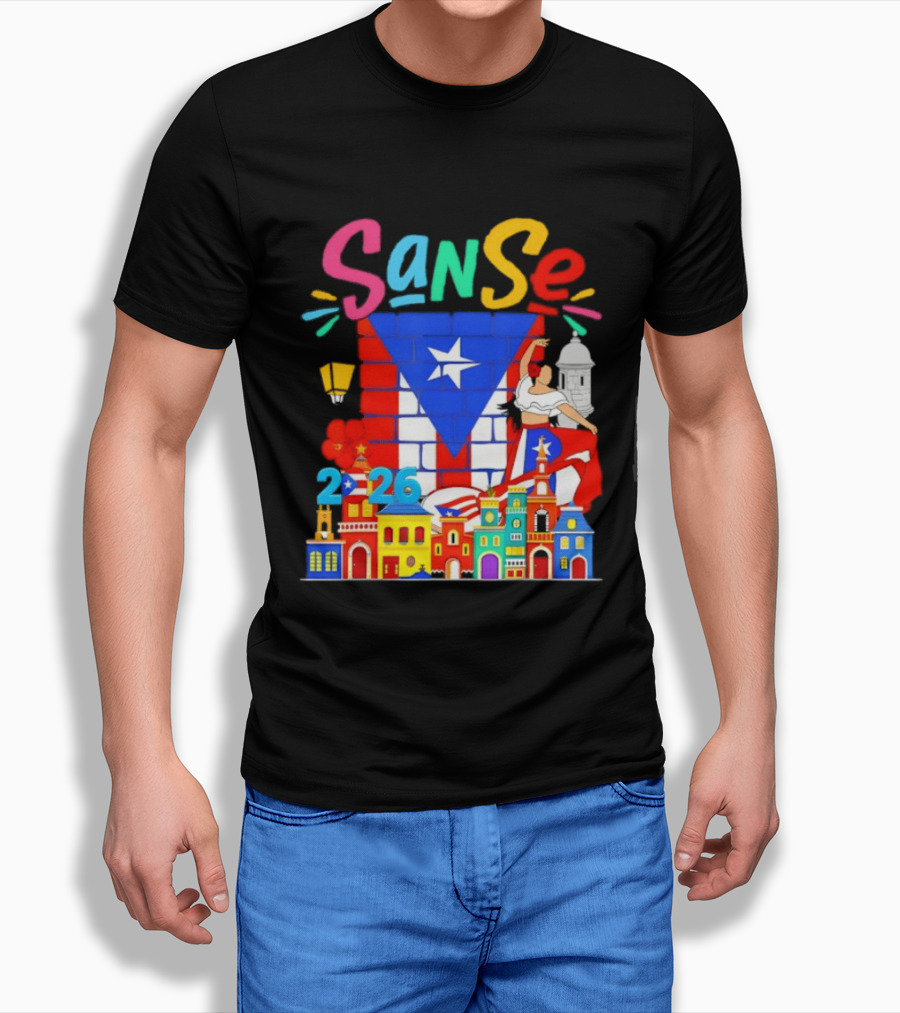 Sanse Festival 2026 Puerto Rican Culture Celebration San Sebastian Balcones De Cora T-Shirt