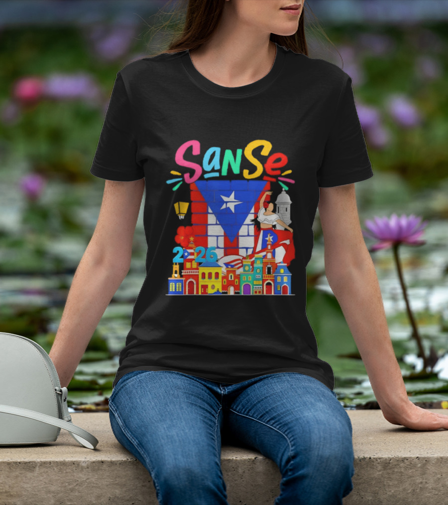 Sanse Festival 2026 Puerto Rican Culture Celebration San Sebastian Balcones De Cora T-Shirt