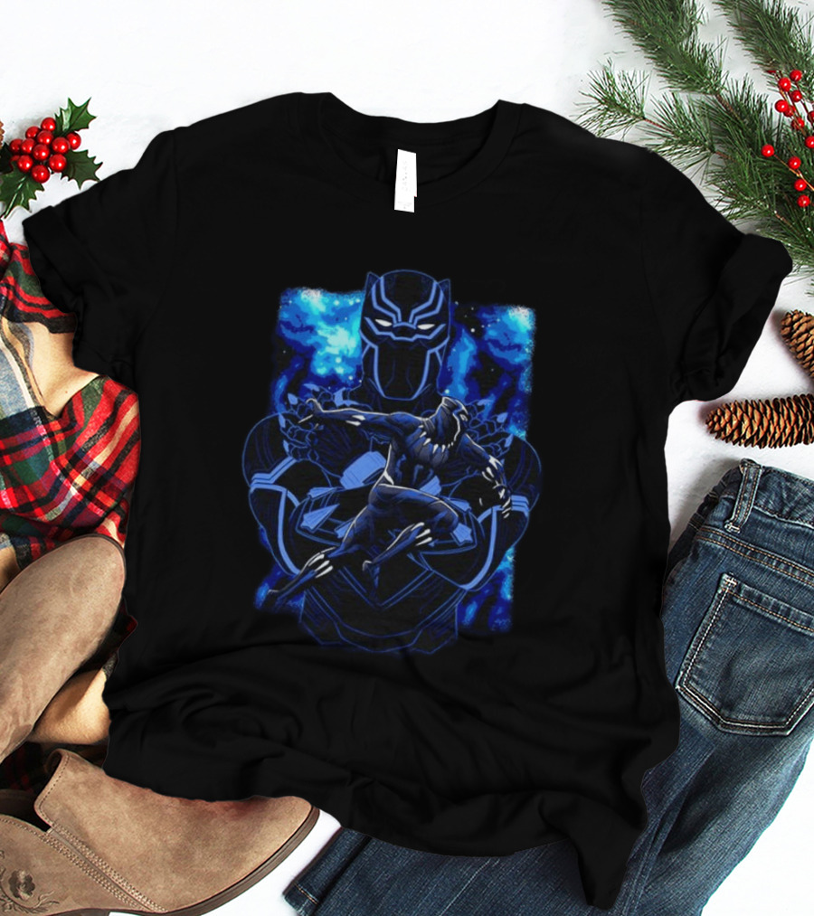 Black Panther Superhero King Panther Shadow Vibrant Cosmic T-Shirt