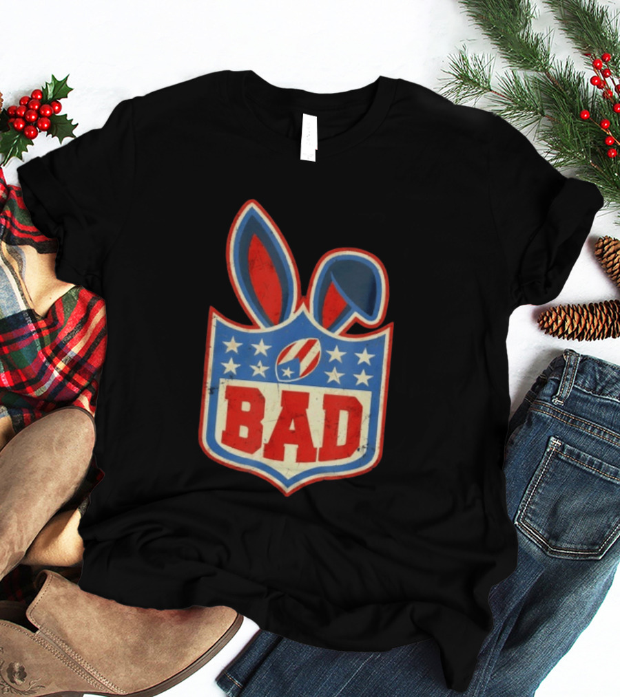 BAD Bunny Football Old School NFL Shield T-Shirt