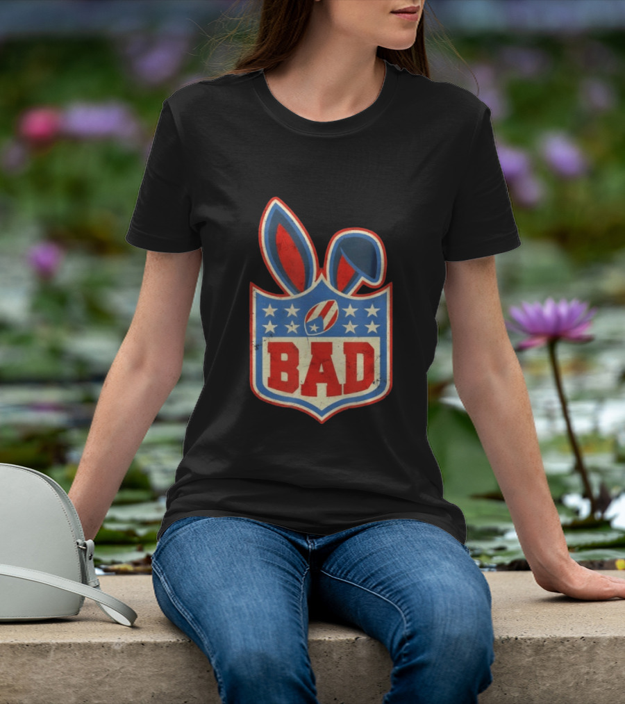BAD Bunny Football Old School NFL Shield T-Shirt