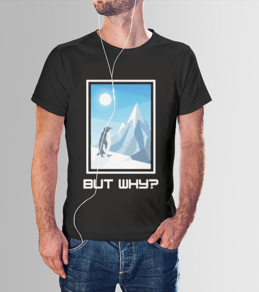 But Why Penguin Northward Bound Minimalist Arctic Framed T-Shirt