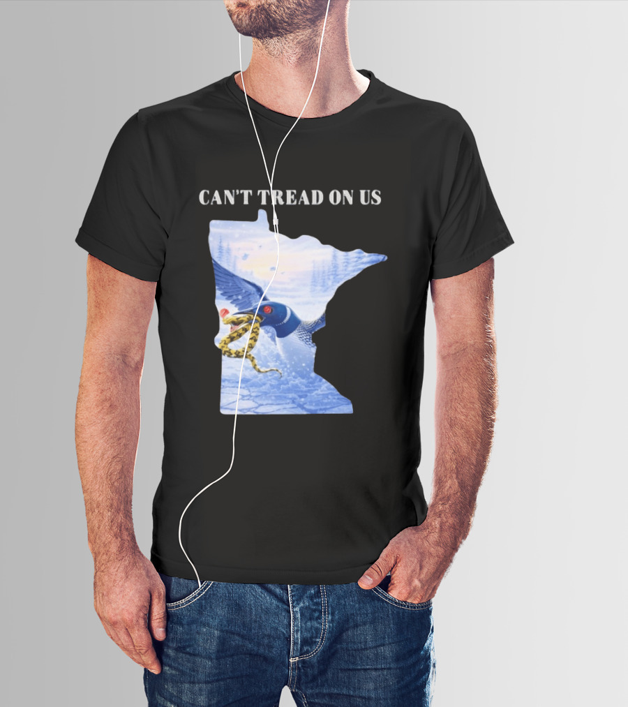 Can't Tread On Us Loon Snake Minnesota Ice Support T-Shirt