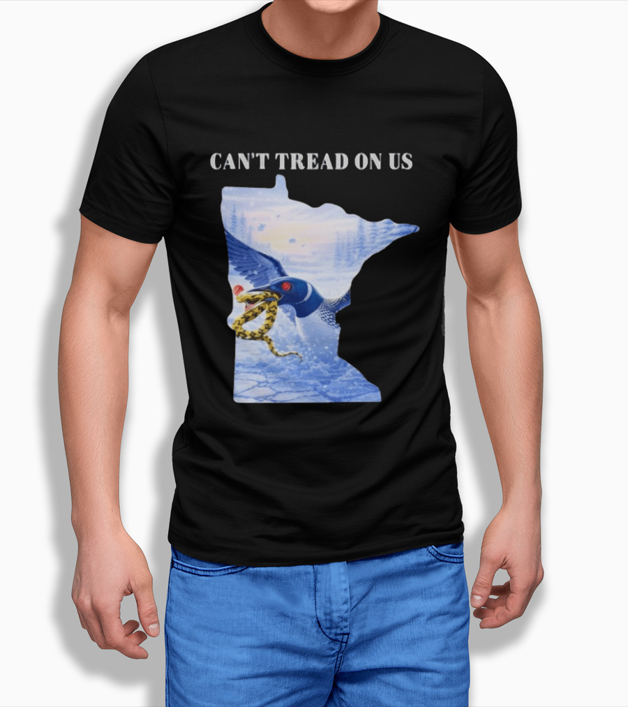 Can't Tread On Us Loon Snake Minnesota Ice Support T-Shirt