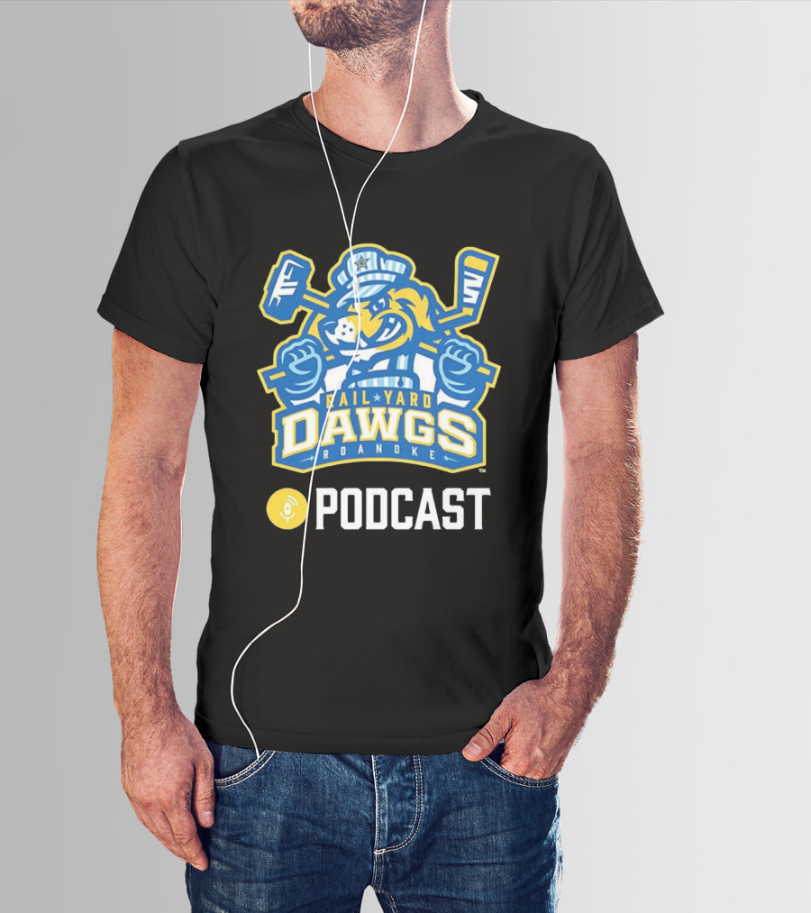 Roanoke Rail Yard Dawgs Ice Hockey Podcast T-Shirt